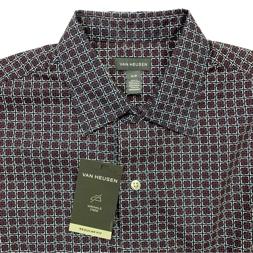 Van Heusen Long Sleeve Dress Shirt Patterned Size Small NWT Office Business - Picture 2 of 4